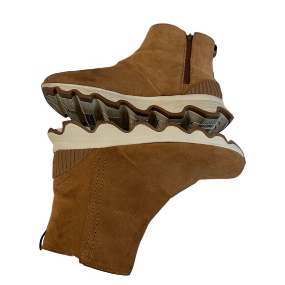 Sorel Kinetic Camel Brown Suede Waterproof Ankle Sherpa Boots Women’s size 8 - Picture 8 of 11